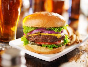 Burger and beer at Duffer's Pub & Grille in Oak Island, NC