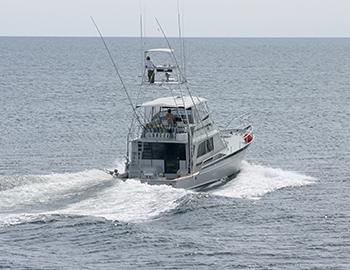 Fishing charter boat out on the water