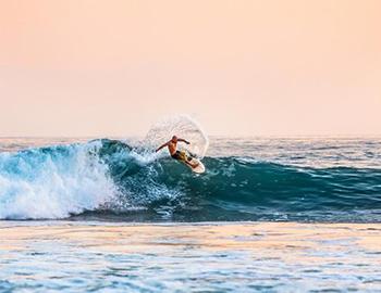 Surfer on the water in North Carolina