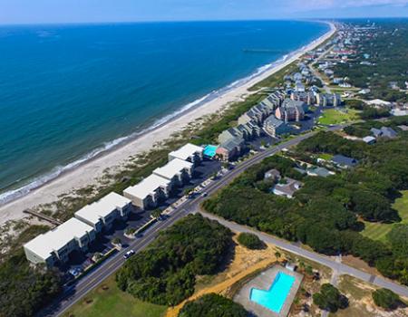 Ariel view of the communities in Oak Island, NC