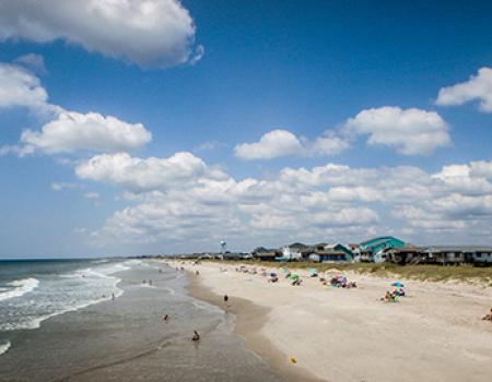 Public beach on Oak Island, NC