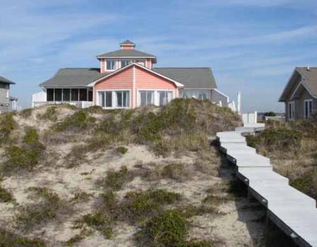 An Oak Island beachfront home managed by Margarett Rudd