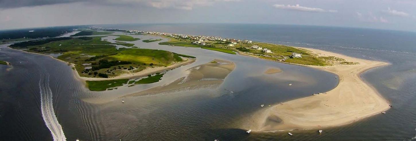 Ariel shot of West Beach at Oak Island