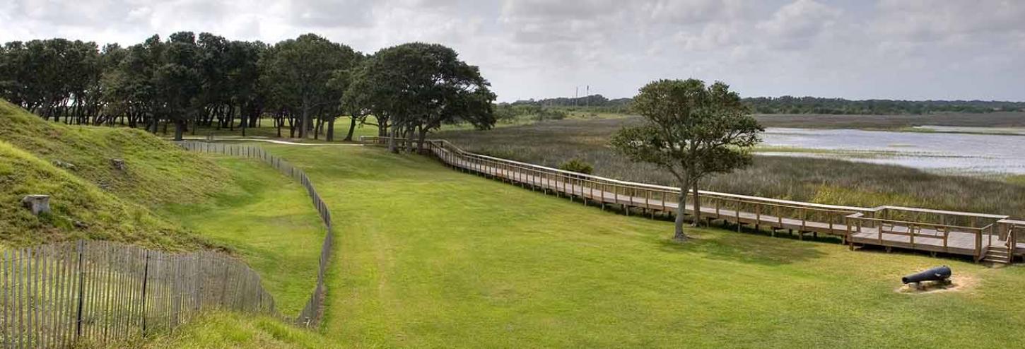 Fort Fisher Historical site on a blue day