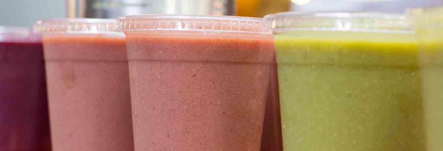 Fresh fruit smoothies with organic ingredients