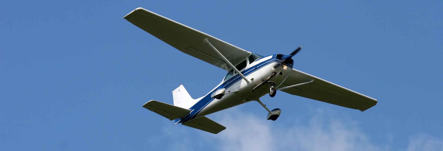 Skyhawk plane in a big blue sky