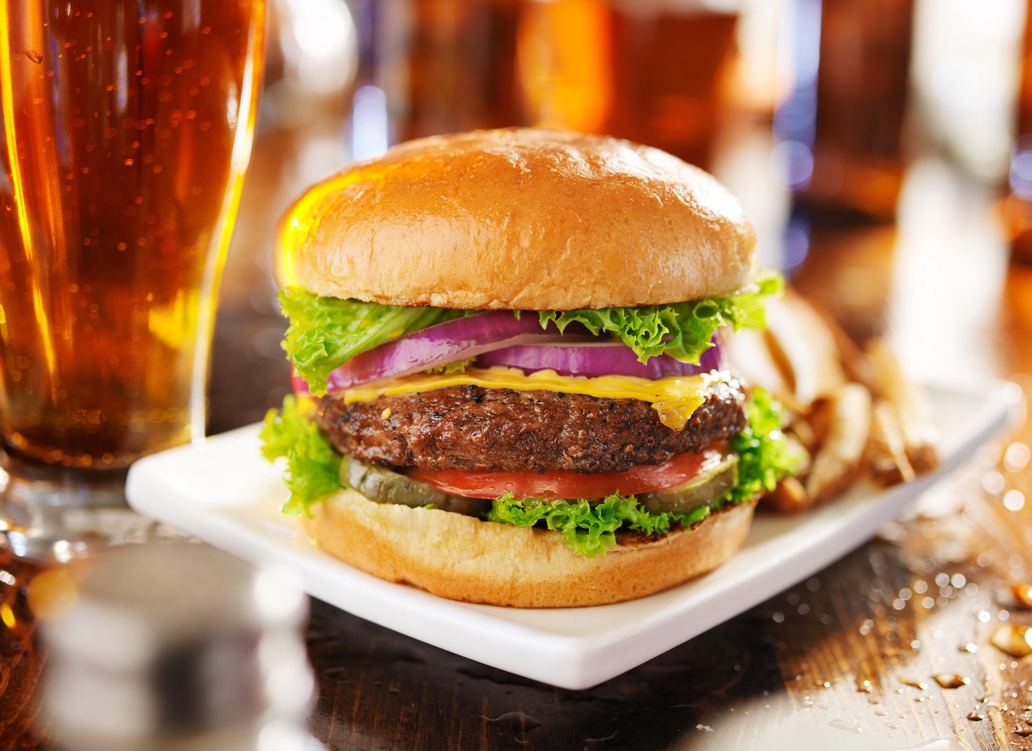 Burger and beer at Duffer's Pub & Grille in Oak Island, NC