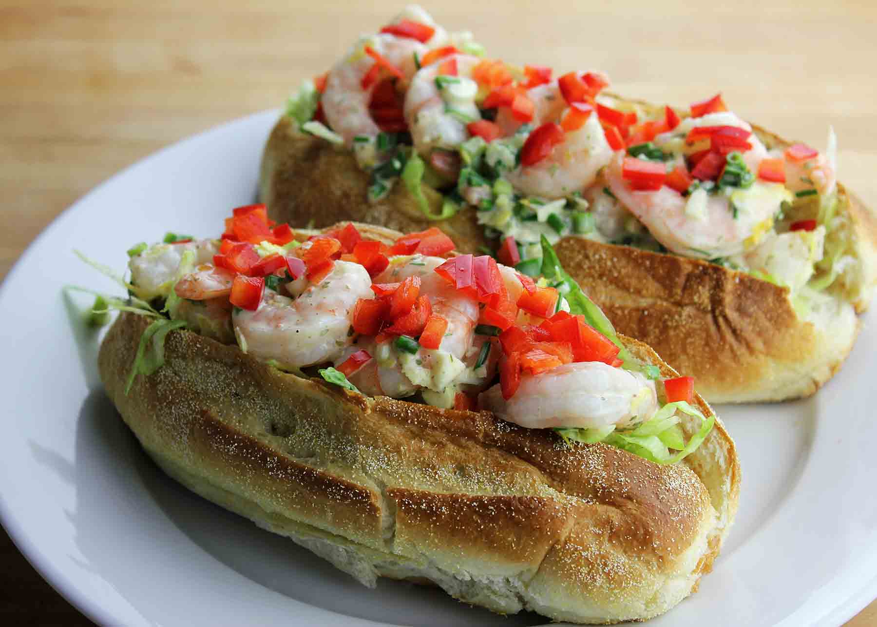 Shrimp roll sandwich