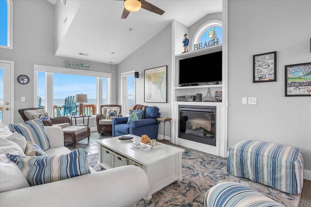 living room of a vacation rental in Oak Island 