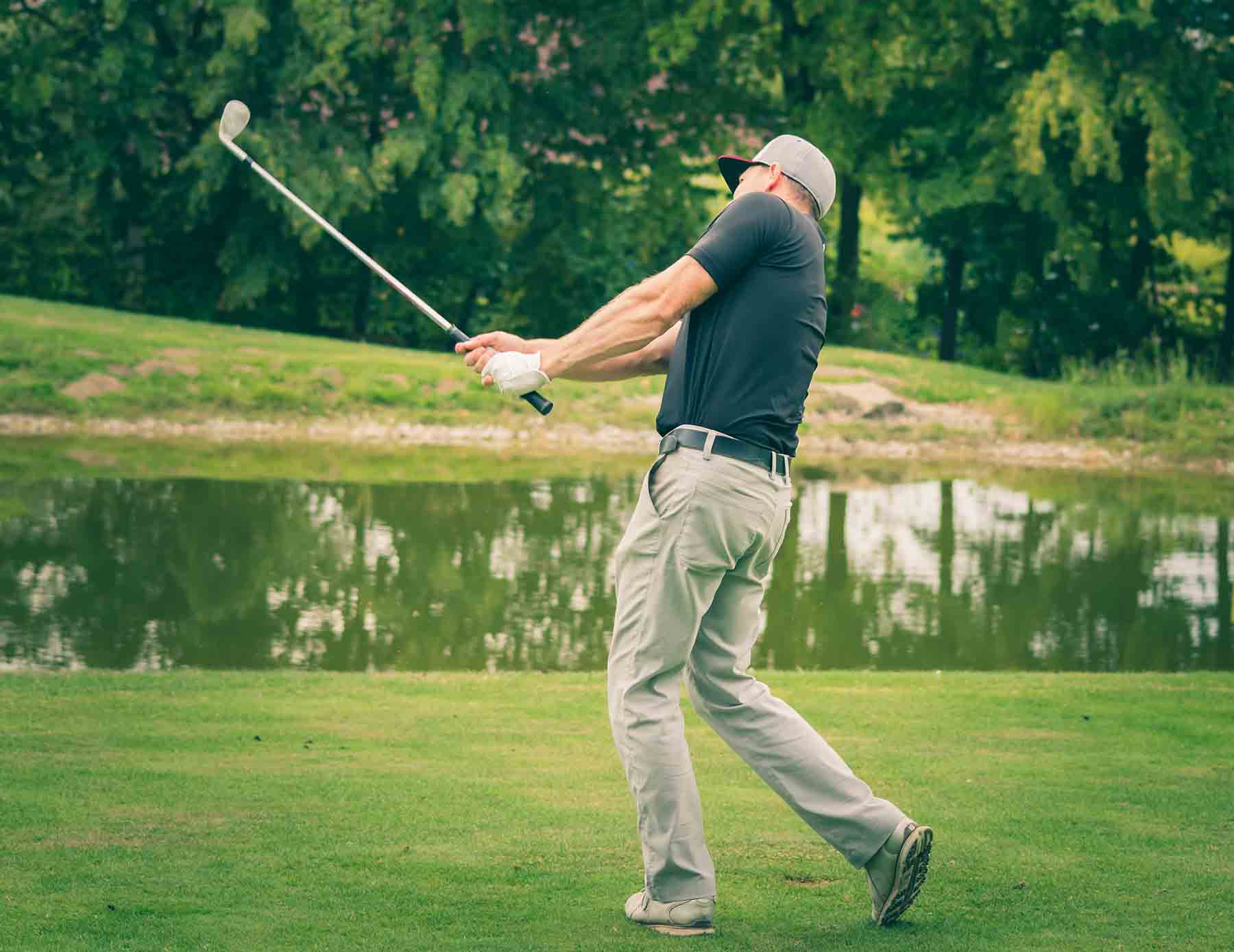 Man golfing in North Carolina