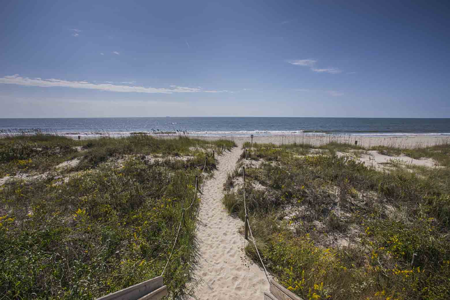 Beautiful sandy pathway to the beach at Caswell Beach