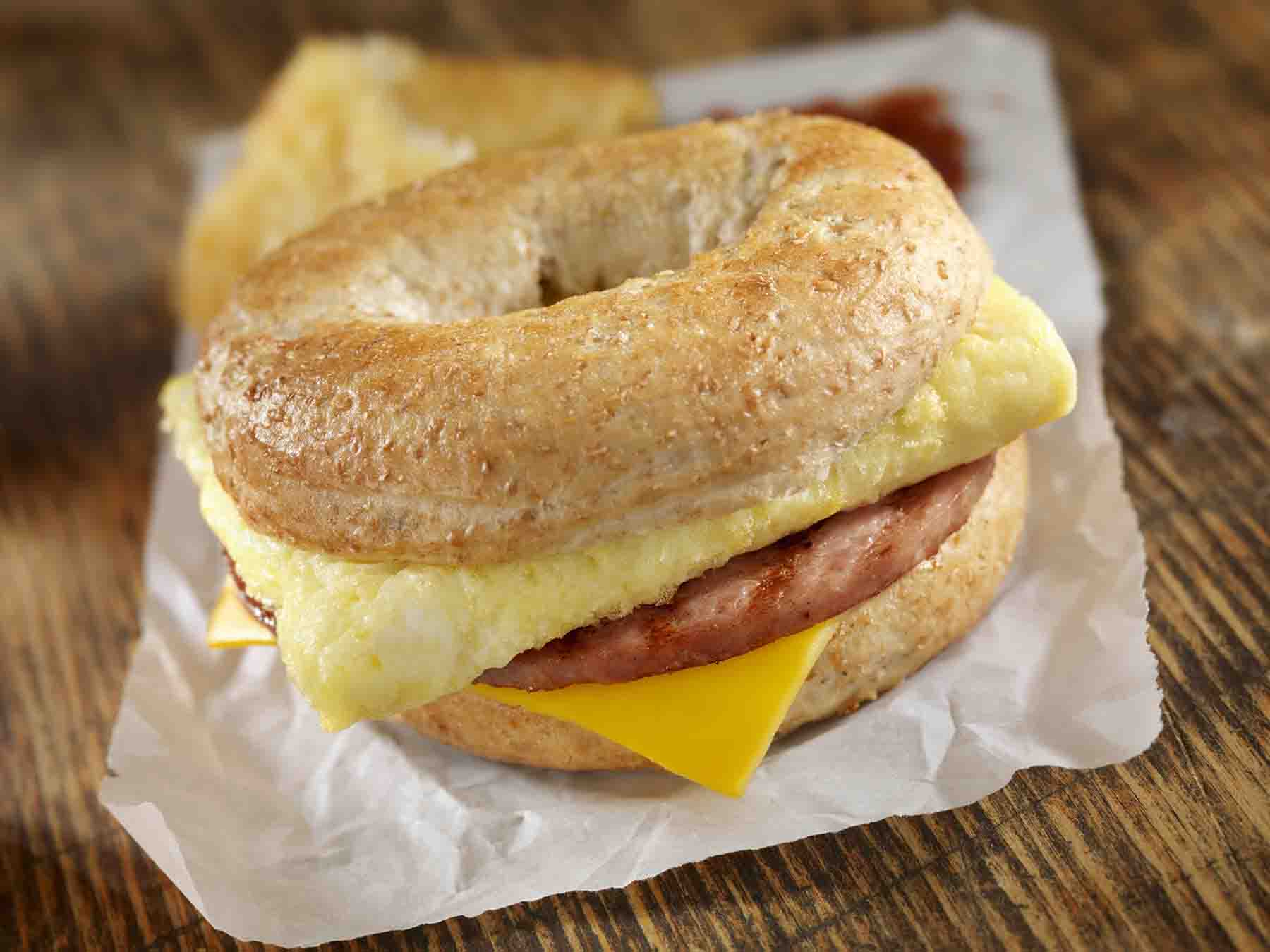 Coffee house breakfast sandwich