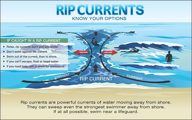 Graphic explaining what a rip current is