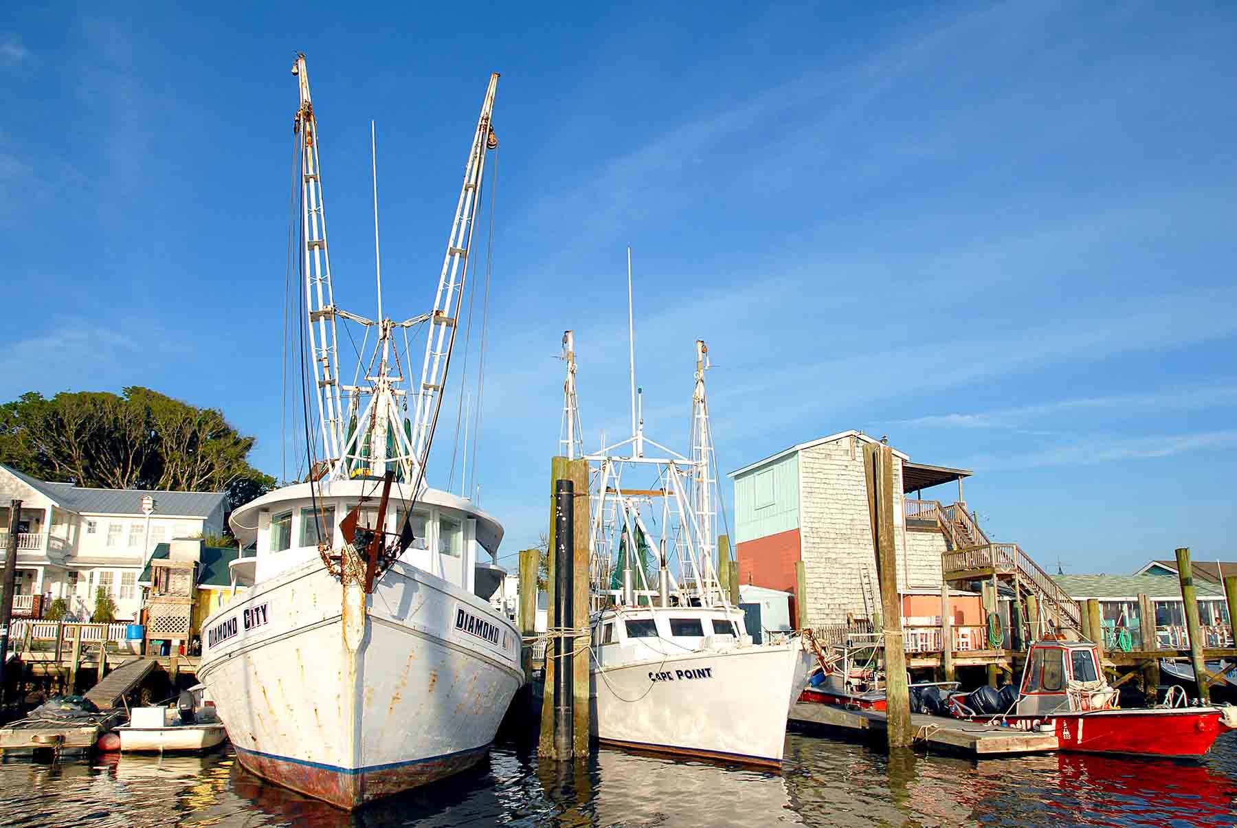 Shrimp fishing boats in Southport, NC