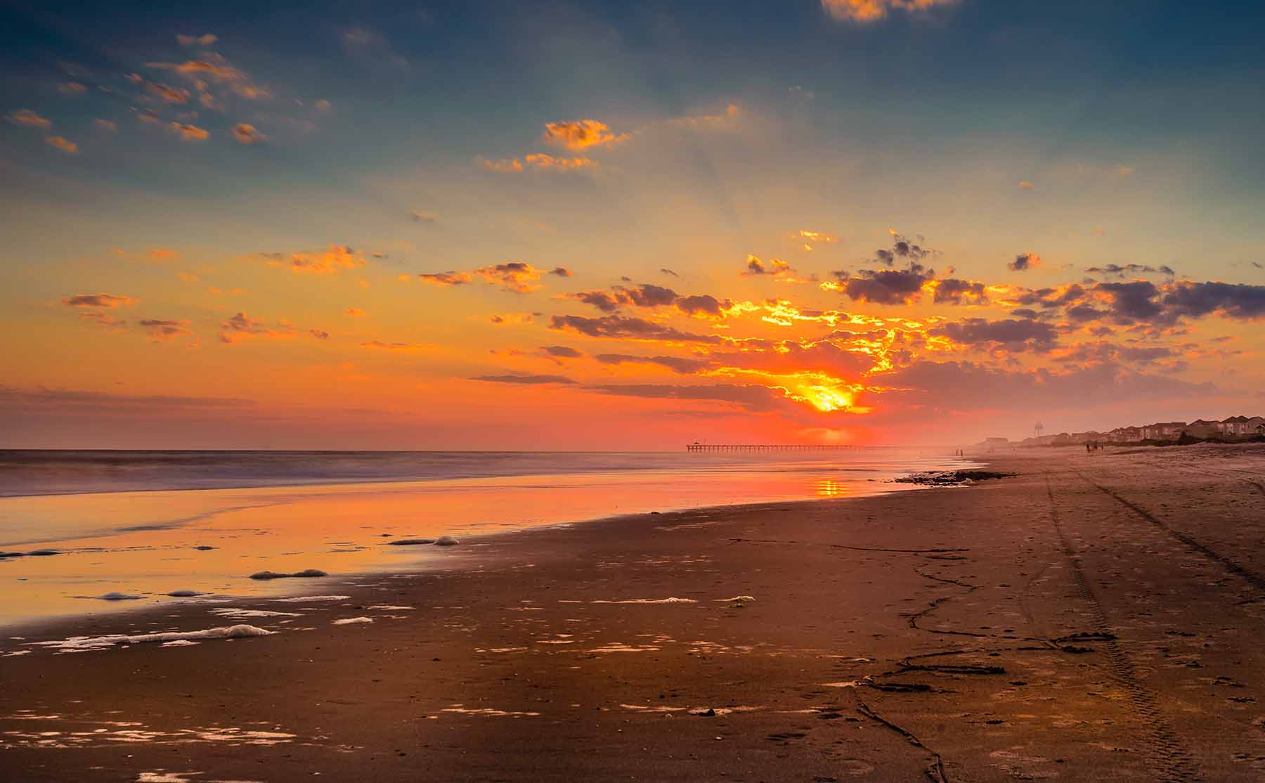 A sunset on Oak Island beach