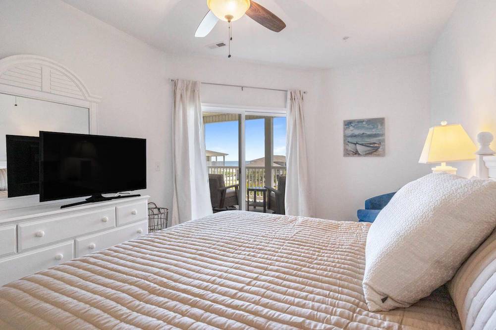 bedroom of unit 2203 at oak island's The Palm